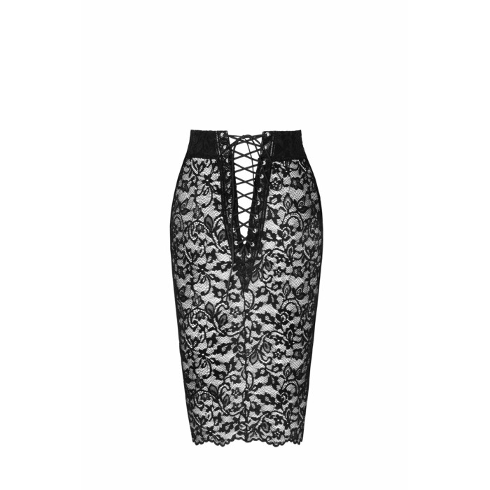 Юбка Noir Handmade F302 Ambivalence, XXL, black, кружево, длина за колени, шнуровка сзади