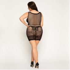 Сітчаста сукня з метеликами JSY «Сексапільна Емілі» Plus Size, Black, імітація шнурівки, мереживо