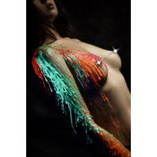 Зелена воскова свічка Art of Sex size M 15 см низькотемпературна, люмінесцентна