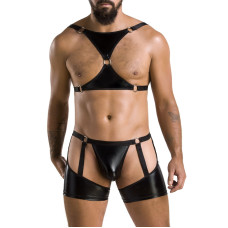 Комплект еротичної чоловічої білизни Passion 047 SET JOHN L/XL Black, труси, портупея