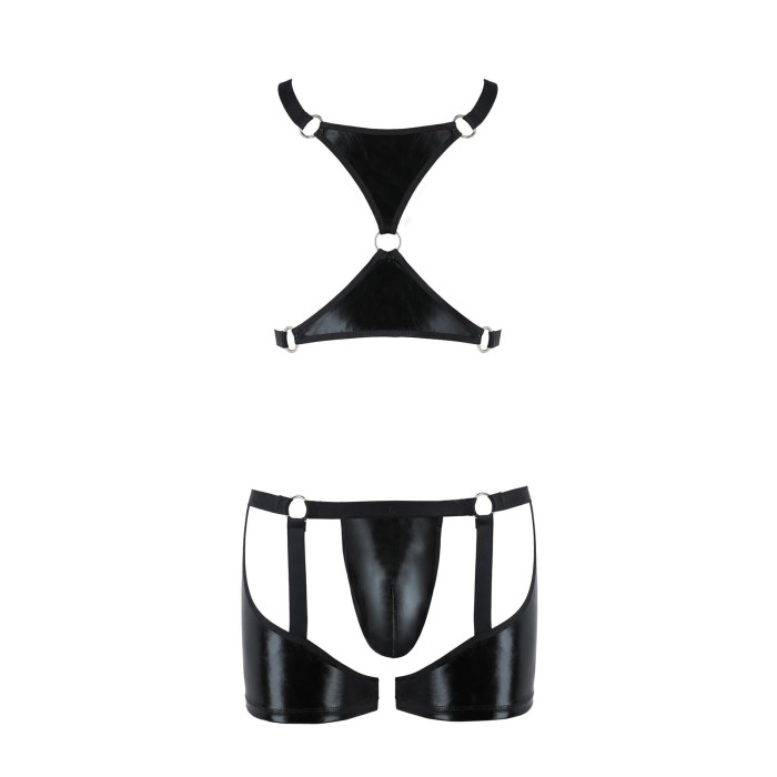 Комплект еротичної чоловічої білизни Passion 047 SET JOHN L/XL Black, труси, портупея