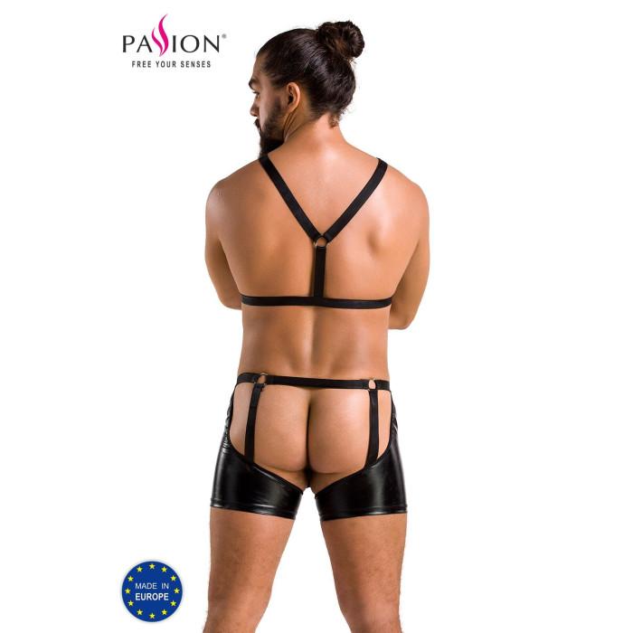 Комплект еротичної чоловічої білизни Passion 047 SET JOHN L/XL Black, труси, портупея