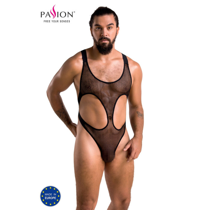 Мужское сетчатое боди Passion 040 LEON XXL/XXXL Black, сетка, резинки