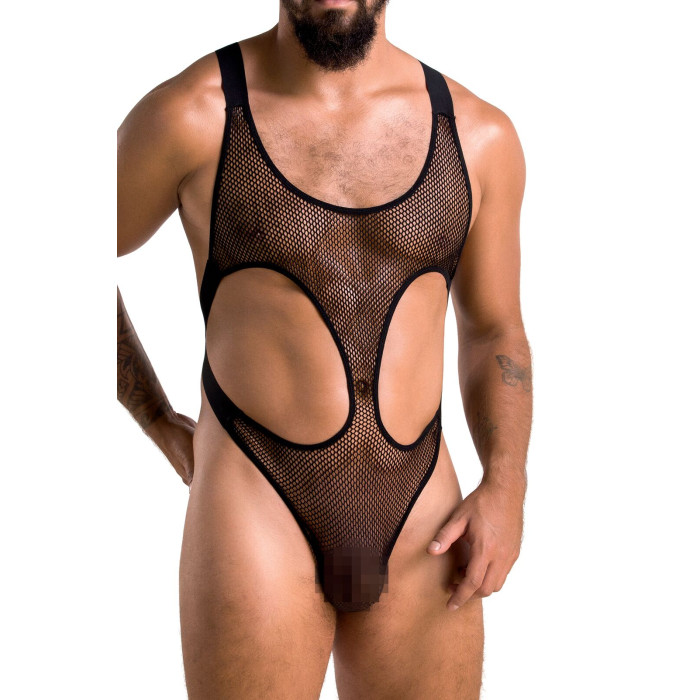 Мужское сетчатое боди Passion 040 LEON XXL/XXXL Black, сетка, резинки