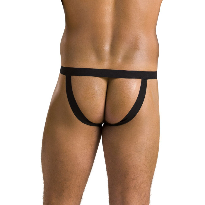 Мужские слипы на шнуровке Passion 044 SLIP BEN L/XL Black, экокожа, люверсы