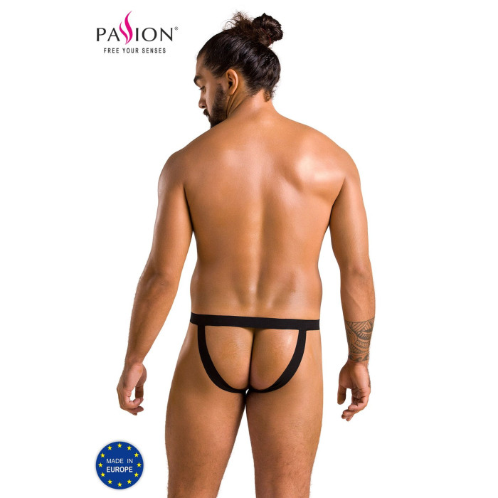 Мужские слипы на шнуровке Passion 044 SLIP BEN L/XL Black, экокожа, люверсы