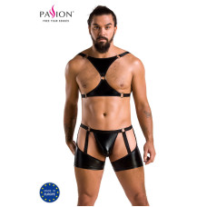 Комплект еротичної чоловічої білизни Passion 047 SET JOHN XXL/XXXL Black, труси, портупея