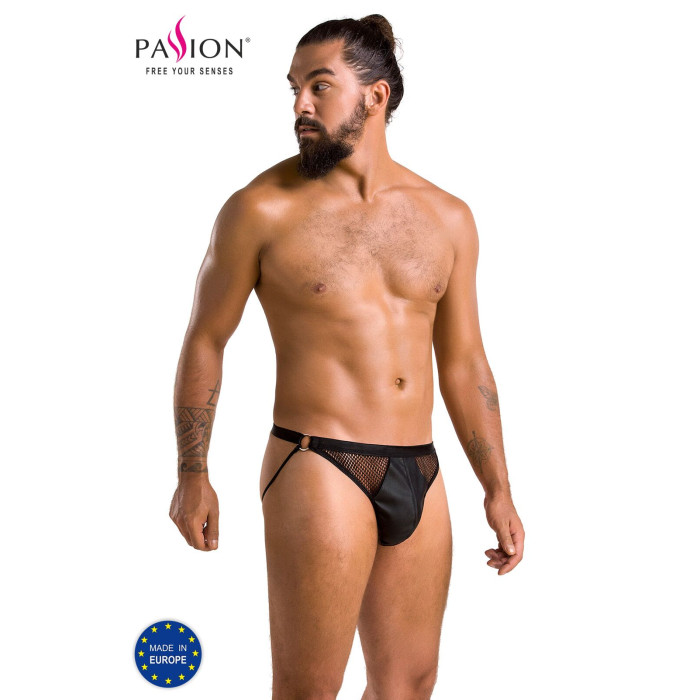 Мужские открытые слипы Passion 034 OPEN LUKE S/M Black, экокожа