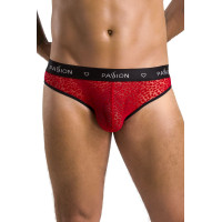 Чоловічі напівпрозорі труси Passion 031 SLIP MIKE S/M Red, під леопард