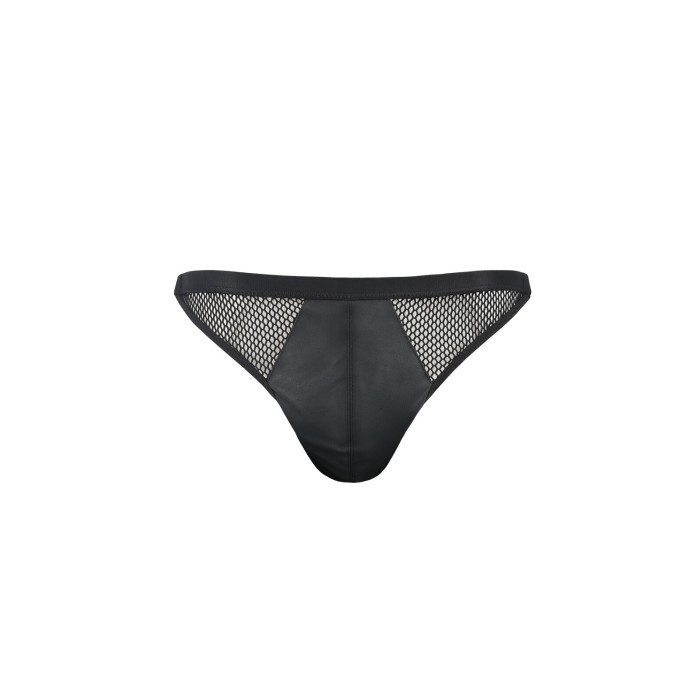 Мужские открытые слипы Passion 034 OPEN LUKE XXL/XXXL Black, экокожа