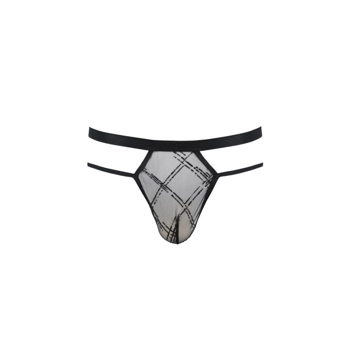 Чоловічі прозорі стринги Passion 029 THONG COLLIN L/XL Black, сітка