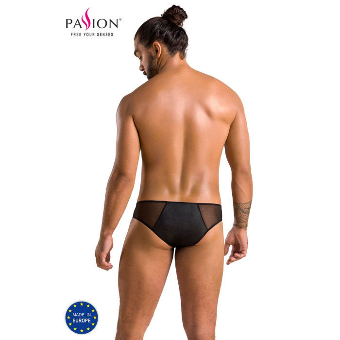 Чоловічі сліпи на блискавці Passion 042 SLIP TIMMY XXL/XXXL Black, екошкіра, сітка
