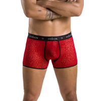 Чоловічі прозорі боксери Passion 046 SHORT PARKER L/XL Red, сітка, під леопард