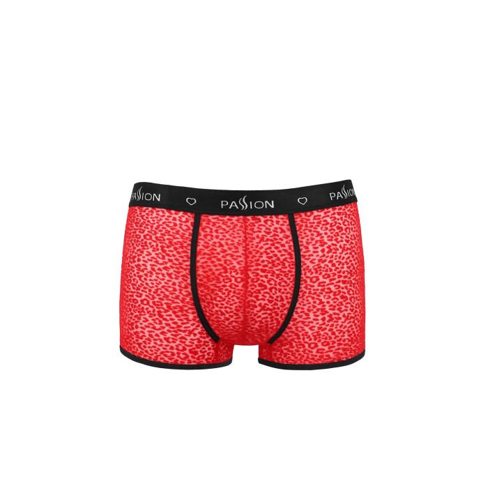 Чоловічі прозорі боксери Passion 046 SHORT PARKER L/XL Red, сітка, під леопард