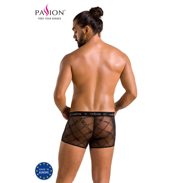 Мужские прозрачные боксеры Passion 032 SHORT JAMES XXL/XXXL Black, сетка