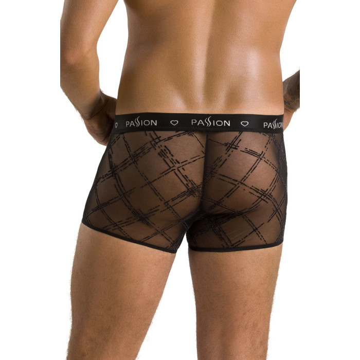 Мужские прозрачные боксеры Passion 032 SHORT JAMES XXL/XXXL Black, сетка