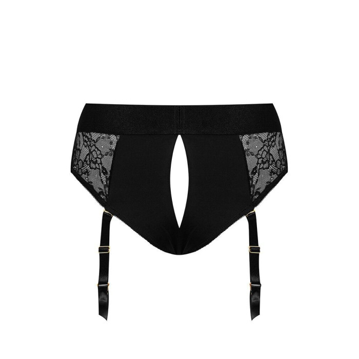 Кружевные трусы для страпона с подвязками для чулок Strap-On-Me DIVA HARNESS - XS