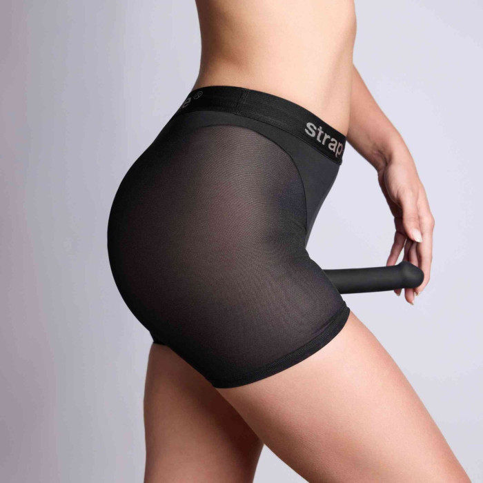 Шорты с фиксацией дилдо Strap-On-Me Harness Lingerie Halo - M - Black