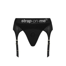 Труси для страпона з підв’язками для панчіх Strap-On-Me REBEL HARNESS - S