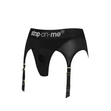 Труси для страпона з підв’язками для панчіх Strap-On-Me REBEL HARNESS - S