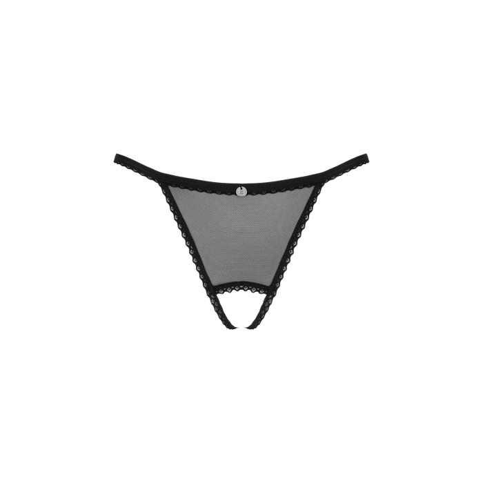 Прозрачные стринги с доступом Obsessive Celia Noir crotchless thong XS/S