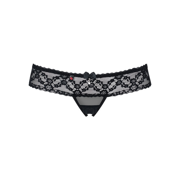 Кружевные танга с доступом Obsessive 837-THC-1 S/M, черные