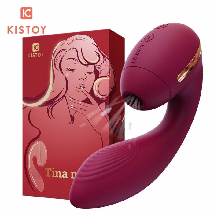 Вакуумний вібратор KISTOY Tina Mini Violet, вагінально-кліторальний