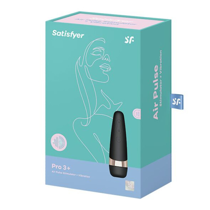 Вакуумний кліторальний стимулятор Satisfyer Pro 3+ Vibration з вібрацією та дуже м'яка яким кінчиком