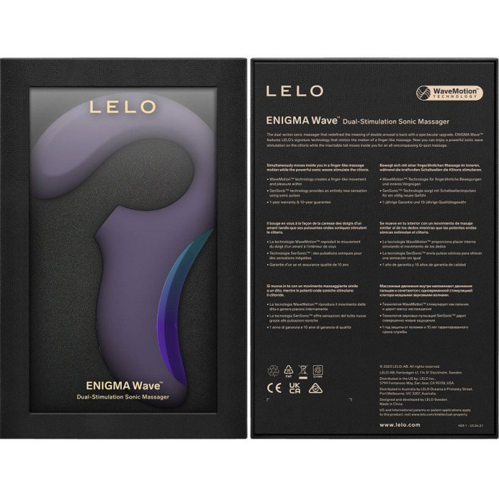 Клиторально-вагинальный звуковой стимулятор LELO Enigma WAVE Cyber Purple, 3 типа стимуляции