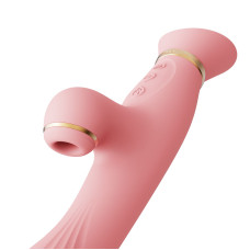 Вибратор с подогревом и вакуумной стимуляцией клитора Zalo - ROSE Vibrator Strawberry Pink