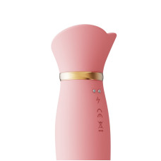 Вибратор с подогревом и вакуумной стимуляцией клитора Zalo - ROSE Vibrator Strawberry Pink