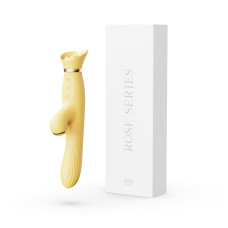 Вибратор с подогревом и вакуумной стимуляцией клитора Zalo - ROSE Vibrator Lemon Yellow