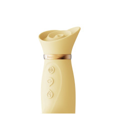 Вибратор с подогревом и вакуумной стимуляцией клитора Zalo - ROSE Vibrator Lemon Yellow