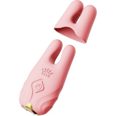 Смарт-вібратор для грудей Zalo - Nave Coral Pink, пульт ДК, робота через додаток