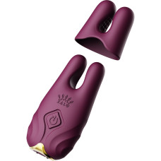 Смарт-вібратор для грудей Zalo - Nave Velvet Purple, пульт ДК, робота через додаток
