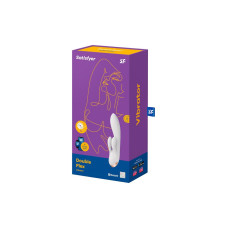 Смарт вібратор-кролик із подвійним відростком Satisfyer Double Flex White