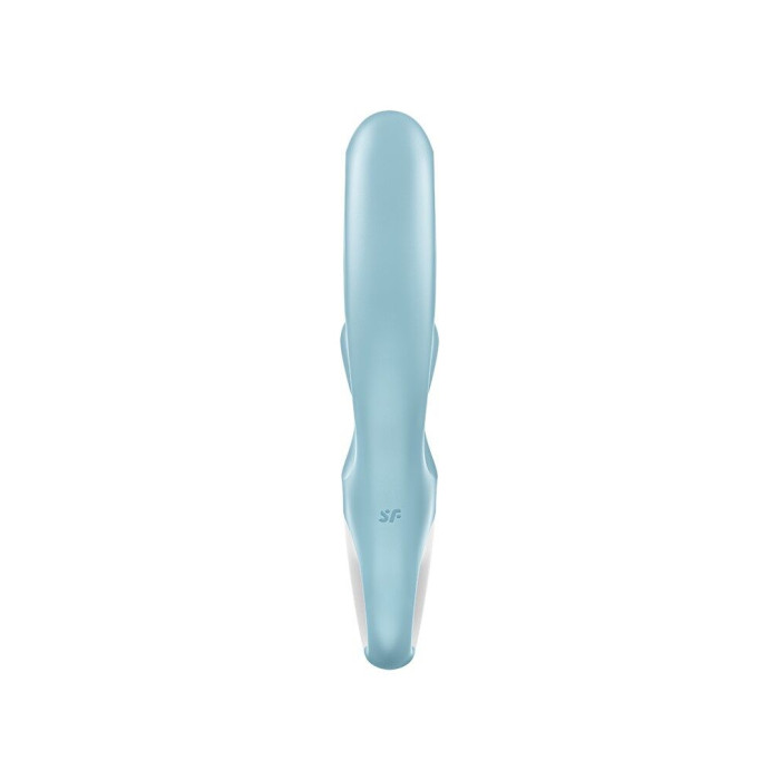 Вибратор-кролик Satisfyer Love Me Blue, гибкий, отросток с тройным кончиком