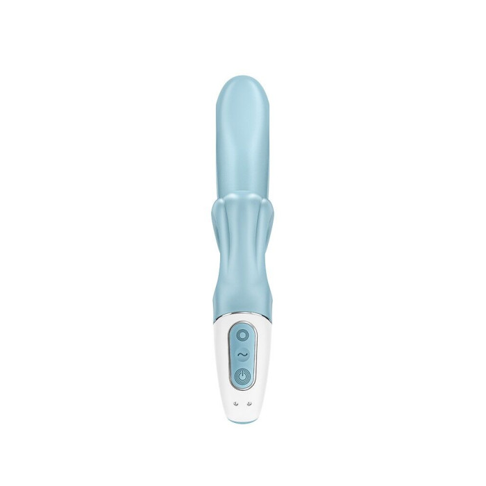Вибратор-кролик Satisfyer Love Me Blue, гибкий, отросток с тройным кончиком
