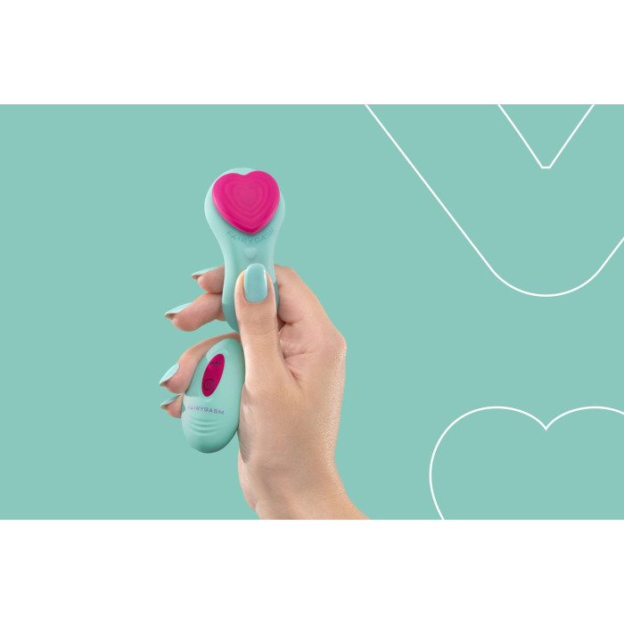 Вібратор у трусики FairyGasm HeartGem green,з пультом дистанційного керування.