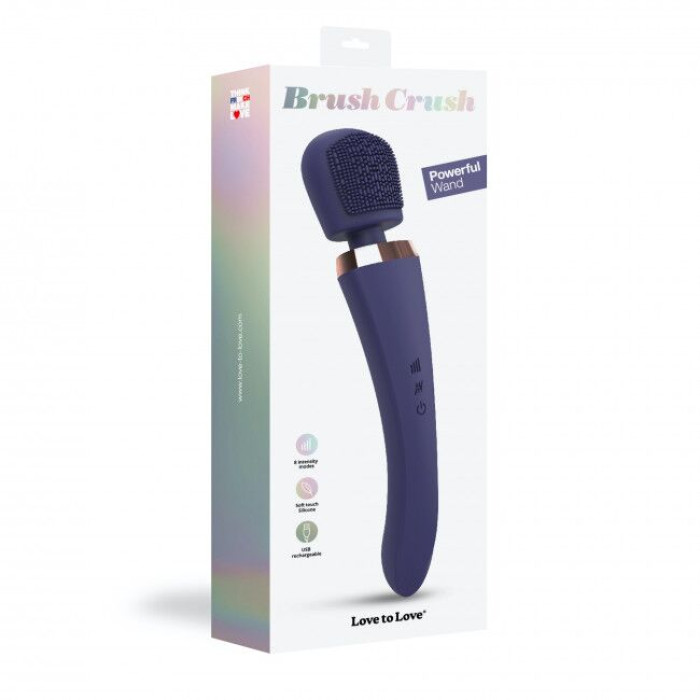 Вибромассажер с силиконовой щеточкой Love to Love Brush Crush – Midnight Indigo