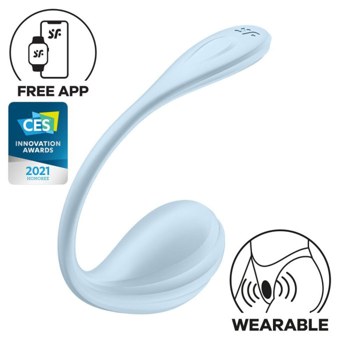Віброяйце Satisfyer Smooth Petal Connect App Light Blue