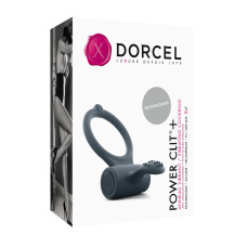 Ерекційне кільце Dorcel Power Clit Plus з вібрацією, перезаряджається, з язичком та щіточкою