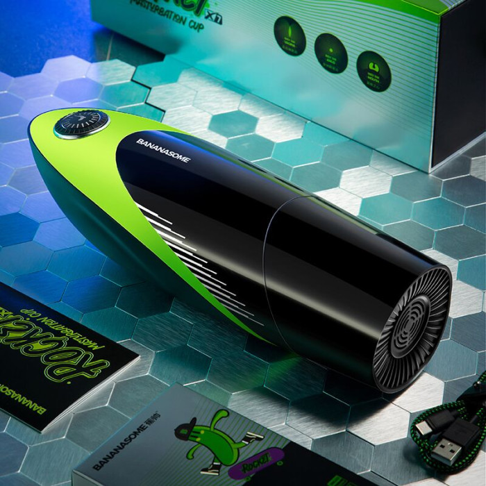 Смарт-мастурбатор BANANASOME ROCKET X7, вибрации, сжатие, имитация фрикций, подогрев