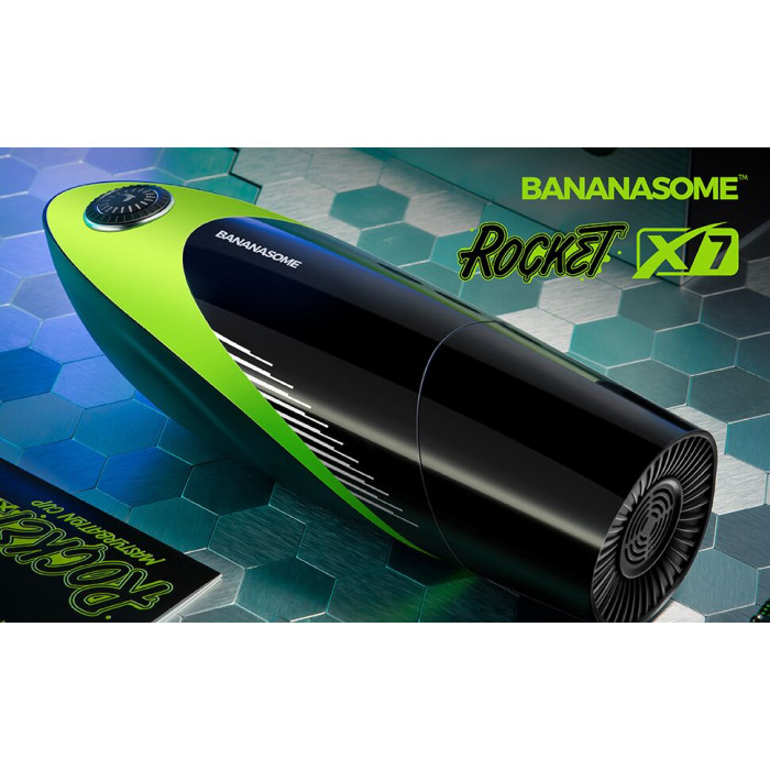Смарт-мастурбатор BANANASOME ROCKET X7, вибрации, сжатие, имитация фрикций, подогрев