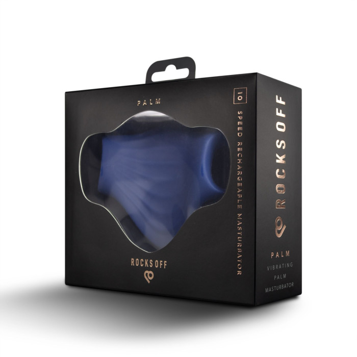 Мастурбатор Rocks Off Palm Blue, петли для пальцев, 10 режимов