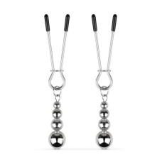Затискачі для сосків Bedroom Fantasies: Nipple Clamps with Beaded Chain - Silver